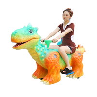 Train électrique animatronique Dinosaure Dilophosaurus pour enfants - Attraction interactive pour centres commerciaux, parcs d'aventure et jardins