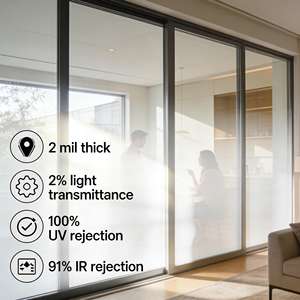 Película para <span class=keywords><strong>Ventanas</strong></span> de Fácil Instalación, con Protección UV y Rechazo de Calor, Película Arquitectónica para Vidrio, Adhesivo para <span class=keywords><strong>Ventanas</strong></span> de Hogar y Oficina, de Uso Amplio - Product Image 4
