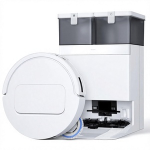 Robot aspirateur sans balais avec fonction serpillière, vidage automatique des débris, filtre HEPA, nettoyage humide et sec, batterie Li-ion, contrôle par application pour sols durs - Product Image 3