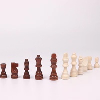 Pièce d'échecs en bois de haute qualité International Standard Tournoi Chessmen pions d'échecs en bois pour adultes et enfants