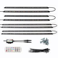 Kit d'éclairage intelligent pour châssis de véhicule, éclairage sous châssis RGB+IC DC12V pour contrôle à distance/application, étanche IP65, aluminium LED