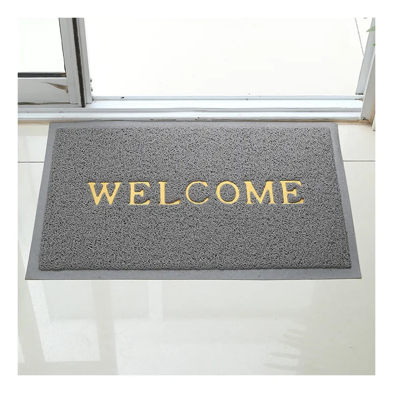 Modern polyester pvc washable store shop floor large welcome external entrance door mats