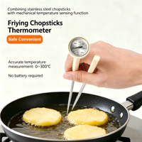 Thermomètre pour friture avec sonde en acier inoxydable 304, 0-300 ° Sonde de température d'huile mécanique C pour la friture et la cuisine