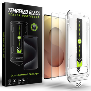 Protector de Pantalla de Vidrio Templado para <span class=keywords><strong>Samsung</strong></span> <span class=keywords><strong>Galaxy</strong></span> S26 Ultra/S25/S24, Instalación Autoadhesiva sin Burbujas, HD Transparente, Dureza 9H - Product Image 1