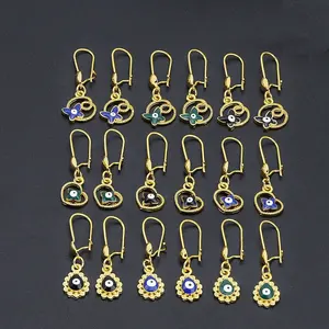 JXX yeni moda 24K altın kaplama takı küpe 5 stilleri kıkırdak boncuk kalp Charm disk Dangle damla Huggie Hoop küpe