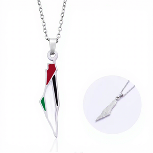 Nuevo Collar con Colgante <span class=keywords><strong>de</strong></span> Mapa <span class=keywords><strong>de</strong></span> Israel, Bandera Palestina, Joyería Triangular, Cadena <span class=keywords><strong>de</strong></span> Aleación <span class=keywords><strong>de</strong></span> Cobre Individual, Chapado en <span class=keywords><strong>Oro</strong></span> <span class=keywords><strong>de</strong></span> 18K, Unisex - Product Image 1