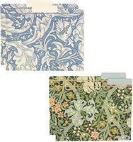 Lot de 12 classeurs William Morris à motifs floraux, avec languettes décoratives coupées en 1/3, format lettre, pour bureau à domicile, en 6 motifs différents