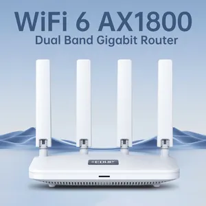 EDUP Router jaring AX1800 Wifi 6, Router Wifi nirkabel Dual band 2.4GHz & 5Ghz dengan sistem Wifi jaring