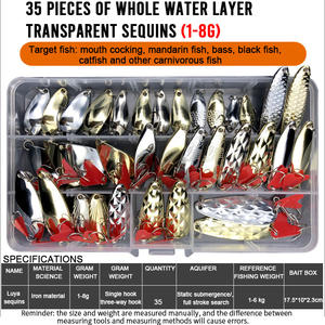 Kit de leurres de pêche en métal, ensemble de leurres, cuillère, sac de leurres, vente en gros, <span class=keywords><strong>truite</strong></span>, 35 pièces - Product Image 5