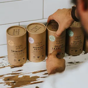 Benutzer definierte Tee Kaffee zylinder Kraft Verpackungs box Papier röhre Bedruckte Papp röhre
