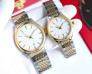 Reloj Mecánico Automático para Pareja, Correa de Acero Inoxidable, Esfera Azul, Visualización de Fecha, Estilo Casual de Negocios, Juego de Relojes de Pulsera para Hombre Omegaes - Product Image 3