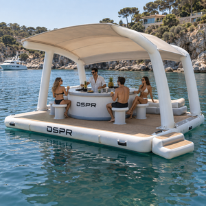 Piattaforma Galleggiante Gonfiabile Personalizzata con Sedute e Tetto Parasole per Hotel Costieri, <span class=keywords><strong>Spiagge</strong></span> e Parchi Acquatici - Product Image 2