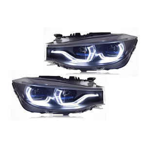 Phare bicolore pour BMW Série 3 F34 2013-2019, style Ikon, jaune et blanc, DRL, accessoires en promotion, éclairage avant - Product Image 1