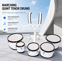 Factory Direct Customizable 5pcs Multi Tenor Marching Drum Set with Carrier and Mallets for Band Parade