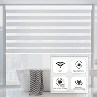 Stores enrouleurs motorisés occultants automatiques à double couche Zigbee Alexa Tuya Wifi Google Matter, stores zébrés pour fenêtre