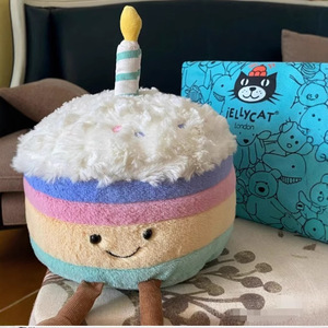 Peluche Jelly Cat <span class=keywords><strong>Rainbow</strong></span> Cake, adorable jouet de réconfort pour bébé avec rembourrage en coton PP et coton, cadeau pour poupée de fille - Product Image 1