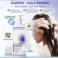 Champú y Acondicionador Hidratante con Péptidos de Cobre GHK-Cu de Marca Privada, para el Crecimiento del Cabello, Anticaída, Salud del Cuero Cabelludo, Precio de Fábrica OEM
