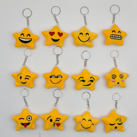 Porte-clés en peluche étoile en gros, jouet en peluche doux et émotionnel, breloque de sac étoile jaune avec expressions variées, cadeau amusant et portable