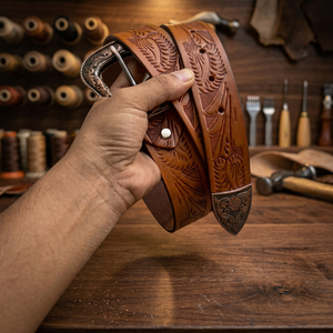 Ceinture pour homme vintage à motif cachemire, en cuir de vachette, avec boucle en acier robuste, légère, confortable, imperméable et écologique - Product Image 1