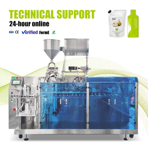 Machine d'étiquetage automatique électrique personnalisable pour sachets stand-up et doypack, pour aliments, haricots, chips, céréales - Remplissage et scellage de sachets préformés - Product Image 3