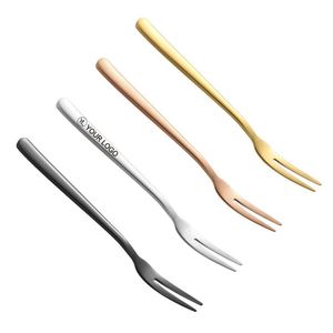 Fourchettes à escargots en acier inoxydable avec logo personnalisé, fourchettes portables pour cocktails, salades et fruits, idéales pour les fêtes et les voyages - Product Image 1