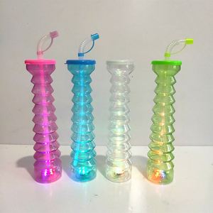 500ml Plastic <b>Led</b> <b>Light</b> Coconut <b>Tree</b> Shaped Yard Drinking Juice Cup with Straw - Product Image 3