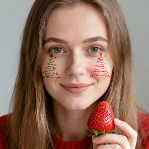 สติกเกอร์รอย<span class=keywords><strong>สัก</strong></span>ชั่วคราวสำหรับเทศกาลคริสต์มาส<span class=keywords><strong>รูป</strong></span>การ์ตูนต้นคริสต์มาสเกล็ดหิมะกันน้ำสำหรับใบหน้าคอ<span class=keywords><strong>แขน</strong></span> - Product Image 3