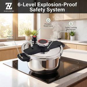 Casserole à pression en acier inoxydable ZHEN NENG 304, 6L 8L, ustensiles de cuisine en acier inoxydable de haute qualité, pot pour la cuisine à domicile - Product Image 3