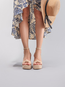 Support OEM/ODM – Nouvelles sandales espadrilles vintage à plateforme et bout ouvert pour femme, avec nœud et bride de cheville, idéales pour l'été et la plage - Product Image 3