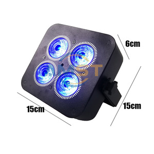 Projecteurs <span class=keywords><strong>LED</strong></span> sans fil sur batterie 4x20W RGBWAUV 6-en-1, ultra-légers, DMX512, pour scène, soirées, DJ et bars - Product Image 6