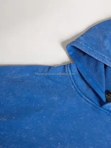 OEM personalizado Impresión digital serigrafía lavado de gran tamaño de algodón pesado Terry Fabric 500GSM sudaderas con capucha - Product Image 5