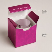 Boîte cadeau rigide brillante magenta métallisé, impression personnalisée pour les produits de soin de la peau, emballage de luxe haut de gamme en carton pliable