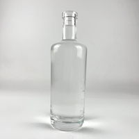 Bouteille en verre personnalisée de 750ml en gros pour la manipulation de surface de la tequila whisky vodka brandy boissons sérigraphie