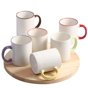 Tazas de agua y café de alta calidad, tazas de viaje esmaltadas de 11oz y 12oz para impresión por sublimación, impresión por transferencia térmica