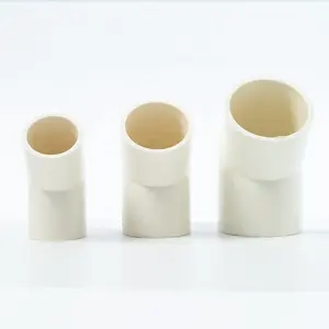 China 20 mm Kunststoff Rohmaterial Kunststoff Abwasserrohr 45 Grad Ellenbogen für industrielle PvC-Fittings