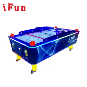 Ifun Park Hoge Kwaliteit Blauwe Air Hockey Tafel Muntbediende Verlossing Arcade Games Machine Goed Led Licht Effect