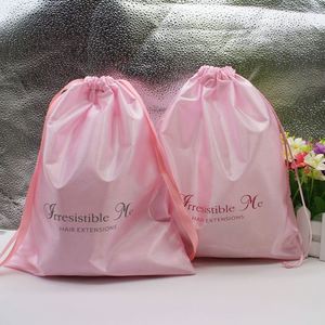 Sacs en satin personnalisés avec logo pour lingerie, extensions capillaires, perruques et mèches, avec cordon de serrage, emballage textile durable pour la vente en gros - Product Image 4