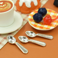 Vente chaude Miniature Argent Doré Fourchette Cuillères Couteau En Alliage De Zinc Matériel pour DIY Artisanat Miniature Cuisine