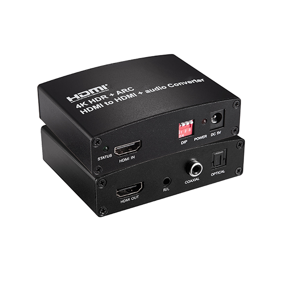 H DMI 2.0a Audio Extractor Converter 4K 60Hz HDR ARC CEC HDCP2.2, H DMI In to H DMI Out,Optical Coaxial 3.5mm R/L Audio Splitter