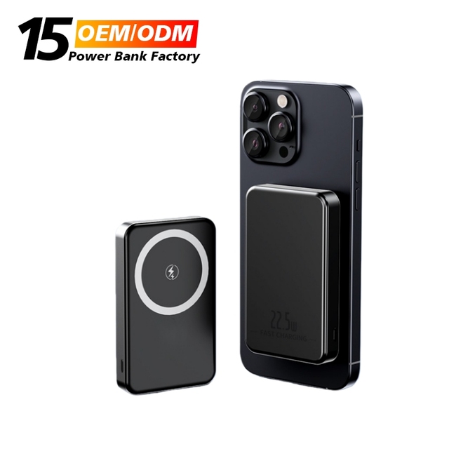 Custom logo Hot Selling Mini Slim Ultra Thin Oem 10000mah Power Bank 15w Magnetic Wireless Power Bank 10000mAh