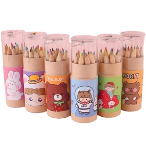 Set <span class=keywords><strong>di</strong></span> cancelleria <span class=keywords><strong>di</strong></span> disegno per bambini della scuola con stampa digitale cartone animato matite colorate corte confezione <span class=keywords><strong>da</strong></span> 12 - Product Image 1