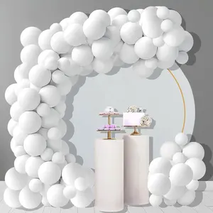 Ourwarm blanco personalizado Pastel 12 18 pulgadas boda decoraciones de cumpleaños de guirnalda de globos de fiesta conjunto
