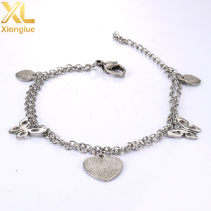 Tobillera Doble de Mariposa en Acero Inoxidable Chapado en Oro de 18K, Resistente al Agua, Antideslustre, Ajustable, Joyería de Playa para Mujer - Product Image 5