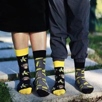 Chaussettes unisexes tendance 2026, chaussettes en coton amusantes pour femmes, chaussettes de couleur unie, design assorti, chaussettes AB pour hommes