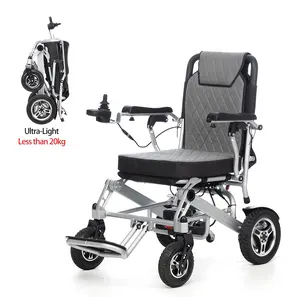 Hot selling aluminum alloy lightweight wheelchair folding power remote control electric wheelchair