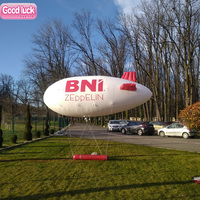 Globo Dirigible Inflable Publicitario Grande de 4m con Cable, Material de PVC, Impresión Digital/Serigrafía