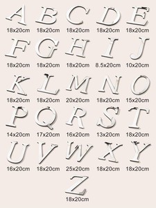 Autocollants muraux en lettres acryliques 3D - Alphabet anglais de 15 cm pour logo/nom, toile de fond de mariage et décoration intérieure - Product Image 6