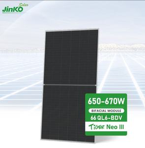 Module solaire Jinko JKM650-670N-66QL6-BDV-Preliminary Tiger Neo III, dernière technologie, 650w 660w 665w 670w - Product Image 1