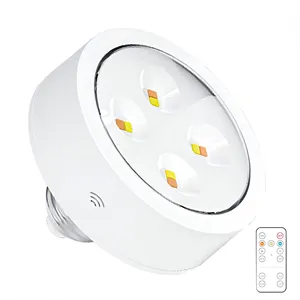 Lumières de rondelle LED alimentées par batterie AA avec ampoule sans fil à vis E26 pour applique murale non électrique