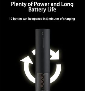 ที่เปิดขวดไวน์ไฟฟ้าอัตโนมัติพลาสติกทันสมัย แบตเตอรี่ลิเธียมแบบชาร์จ USB พร้อมหน้าจอแสดงความจุแบตเตอรี่ ชาร์จเร็ว - Product Image 3